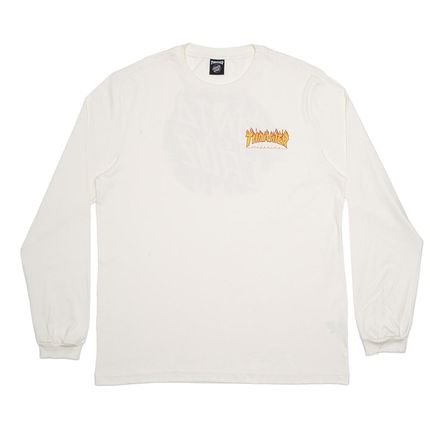 Camiseta Santa Cruz Manga Longa Thrasher Flame Dot Off White - Marca Santa Cruz