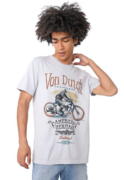 Camiseta Von Dutch American Moto Cinza - Marca Von Dutch 