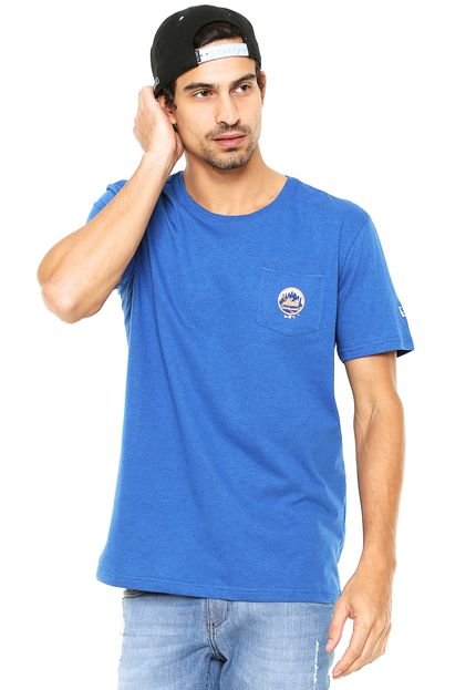Camiseta New Era Mini Logo Retro Newmetc Azul - Marca New Era