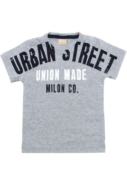 Camiseta Milon Menino Escrita Cinza - Marca Milon