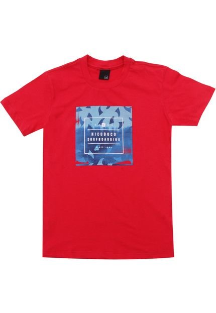 Camiseta Nicoboco Menino Frontal Vermelha - Marca Nicoboco