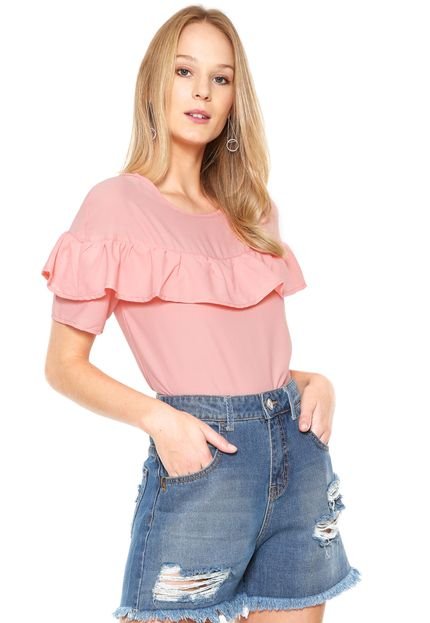 Blusa Lily Fashion Babado Rosa - Marca Lily Fashion