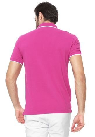 Camisa Polo Forum Reta Listra Rosa