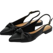 Kit 2 Pares Sapatilha Feminina Bico Fino Mule Slingback CM Calçados Nó Preto e Branco - Marca Monte Shoes