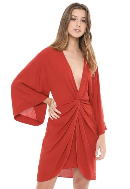 Vestido Dress to Curto Transpassado Laranja - Marca Dress to