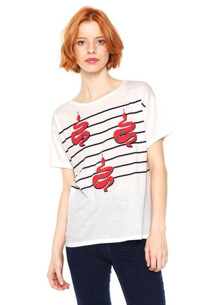 Camiseta Letage Snake Stripes Branca - Marca Letage