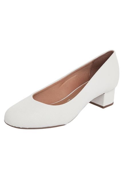 Scarpin Vizzano Bloco Baixo Branco - Marca Vizzano