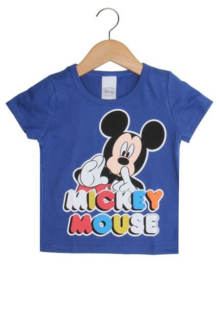 Camiseta Disney by Tricae Manga Curta Menino Azul - Marca Disney by Tricae