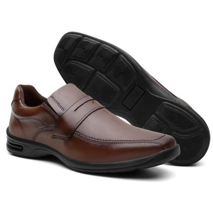 Sapato Social Masculino: Estilo Casual Super Conforto Ecológico Bico Fino CFT-25180 Marrom - Marca Calce Com Estilo