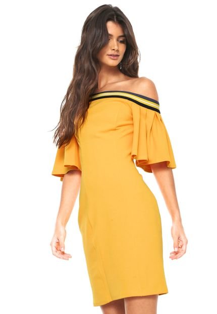 Vestido My Favorite Thing(s) Curto Ombro a ombro Amarelo - Marca My Favorite Things