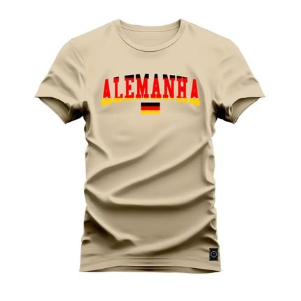 Camiseta Plus Size Estampada Premium T-Shirt Alemanha - Bege - Marca Nexstar