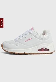 Tenis Lifestyle Blanco-Rosa Skechers Kids Uno Stand On Air