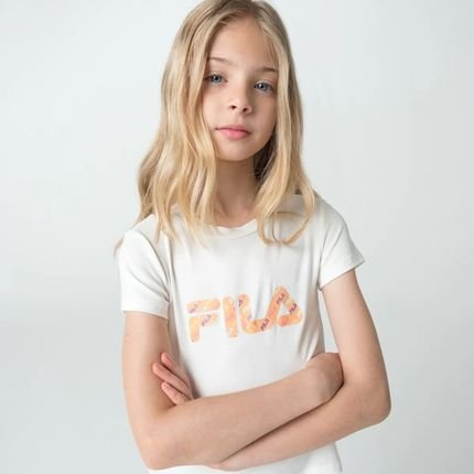 Camiseta Infantil Fila Letter Slim - Off White - Marca Fila