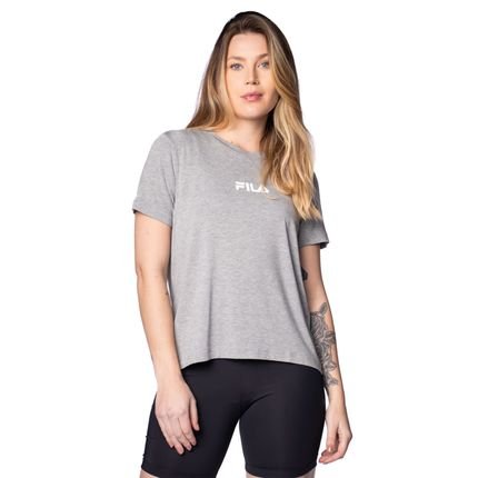 Camiseta Feminina Fila Letter Fit Cinza - Marca Fila