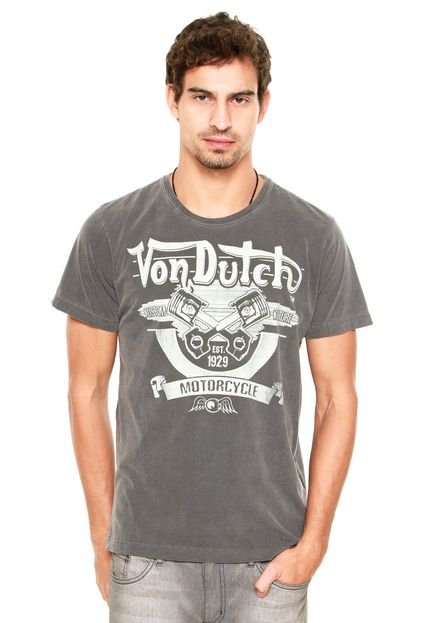 Camiseta Von Dutch Kustom Kulture Cinza - Marca Von Dutch 