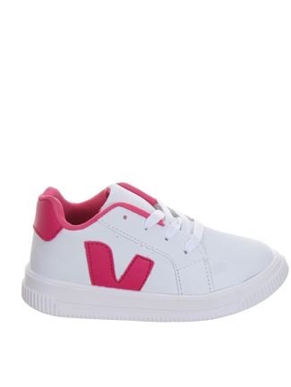 Tenis Infantil Sapato de Menina Juvenil Listra Rosa cor Branca