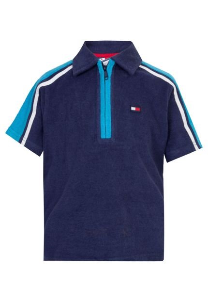 Camisa Polo Tommy Hilfiger Zíper Azul - Marca Tommy Hilfiger