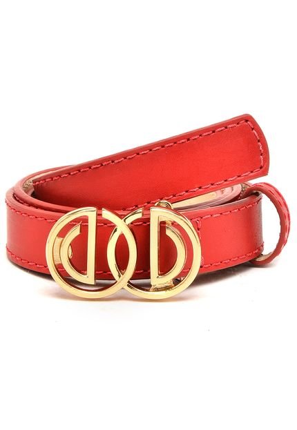 Cinto Couro Dumond Metal Logo Vermelho - Marca Dumond