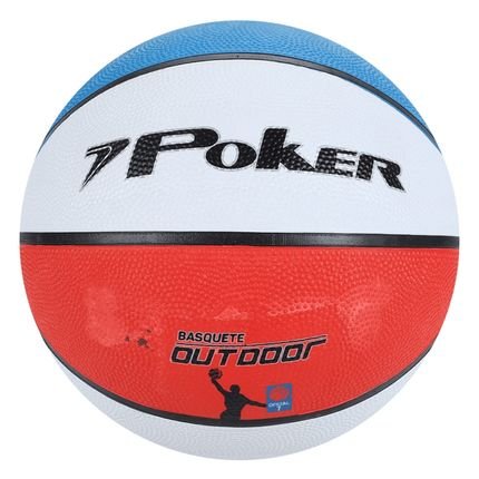 Bola de basquete Outdoor Poker - Branco/azul/vermelho - Marca Topper