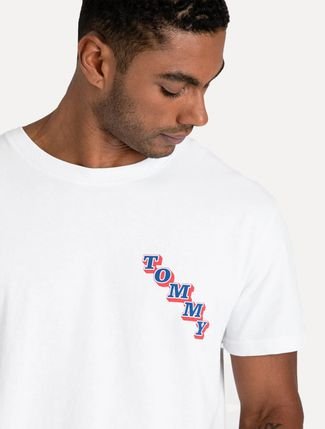 Camiseta Tommy Jeans Masculina Skate Compre | Agora College Dafiti - Logo Brasil Branca
