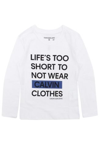 Camiseta Calvin Klein Kids Menino Escrita Branca