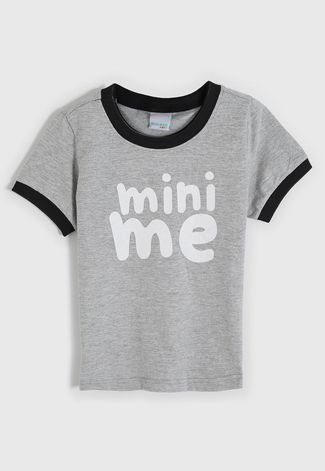Camiseta Malwee Infantil Lettering Cinza