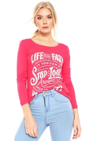 Camiseta Disparate Life Fast Rosa