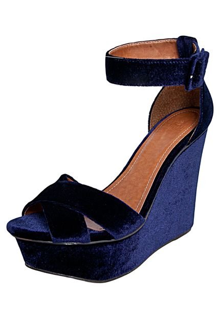 Sandália My Shoes Aveludada Azul - Marca My Shoes