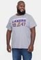 Camiseta NBA Masculina Decade Los Angeles Lakers Cinza Mescla - Marca NBA