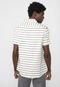Camisa Polo Calvin Klein Reta Listrada Off-White/Grafite - Marca Calvin Klein