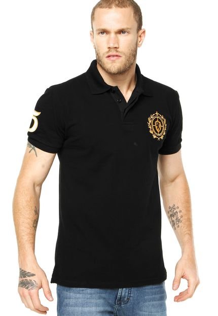 Camisa Polo TNG Jacquard Preto - Marca TNG