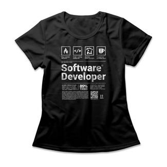 Camiseta Feminina Software Developer - Preto