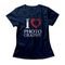 Camiseta Feminina I Love Photography - Azul Marinho - Marca Studio Geek 