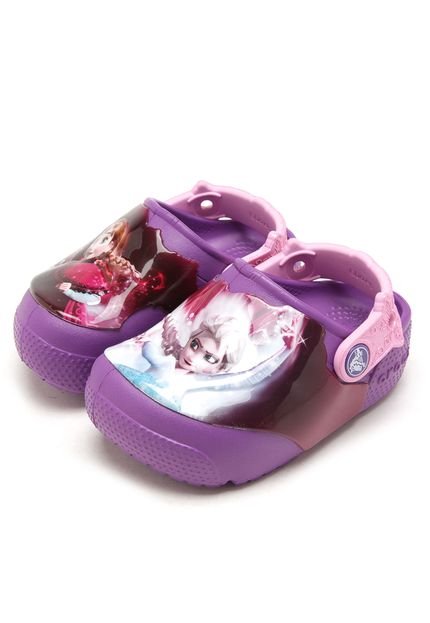 Babuche Crocs Lights Frozen Clog Roxo - Marca Crocs