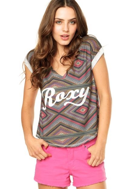 Camiseta Roxy Mc Mix Etnic Multicolorida - Marca Roxy