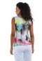 Blusa REGATA em VIES satin estampado Exclusivo Branco Azul Verde Rosa - Marca 101 Resort Wear