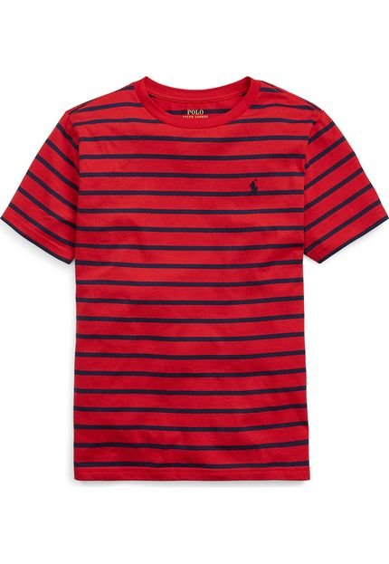 Camiseta Polo Ralph Lauren Stripes Spring Vermelha/Azul-Marinho - Marca Polo Ralph Lauren