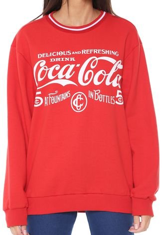 Moletom Fechado Coca-Cola Jeans Lettering Vermelho