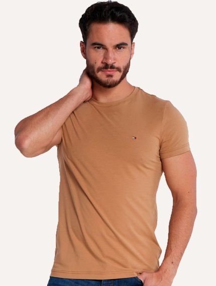 Camiseta Tommy Hilfiger Masculina Essential Cotton Cáqui - Marca Tommy Hilfiger