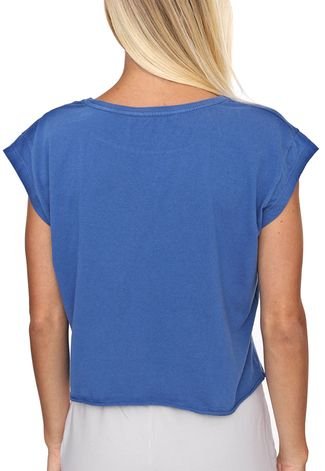 Camiseta Cropped Guess Sayonara Azul