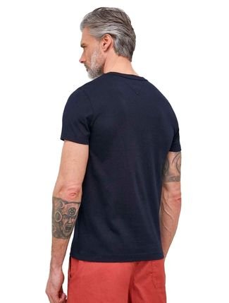 Camiseta Tommy Hilfiger Masculina Regular Brand Love Small Logo Azul Marinho  - Compre Agora