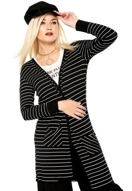 Cardigan MOB Listrado Preto - Marca MOB