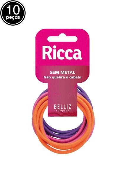 Kit Elástico Colors Sem Metal Ricca 10 Unidades - Marca Ricca