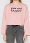 Blusa de Moletom Fechada Colcci Lettering Rosa - Marca Colcci