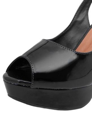 Peep Toe DAFITI SHOES Salto Grosso Preto - Compre Agora