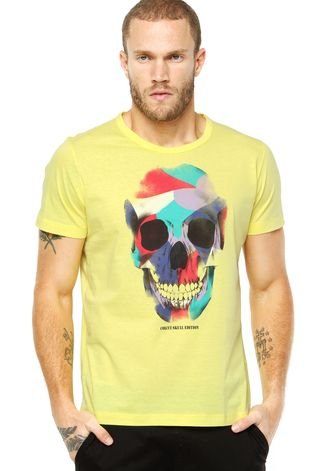 Camiseta Colcci Skull Edition Amarela