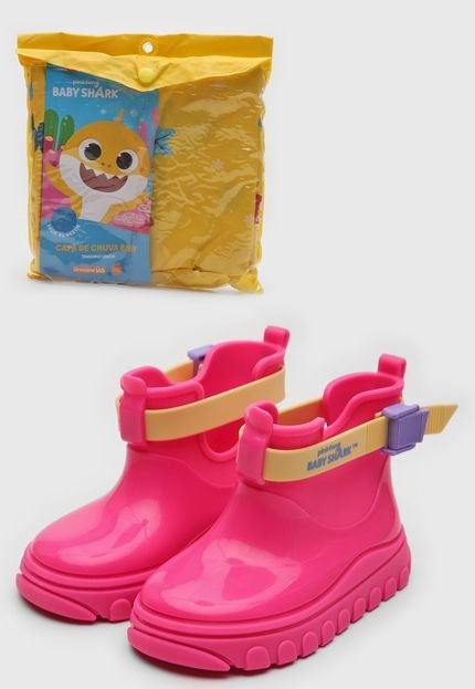 Galocha Infantil Grendene Kids Baby Shark Rain Fun A Rosa - Marca Grendene Kids