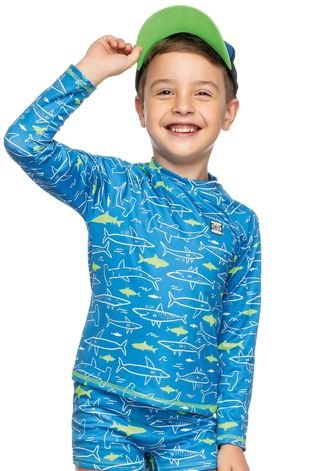 Camiseta Infantil Menino Moda Praia Azul