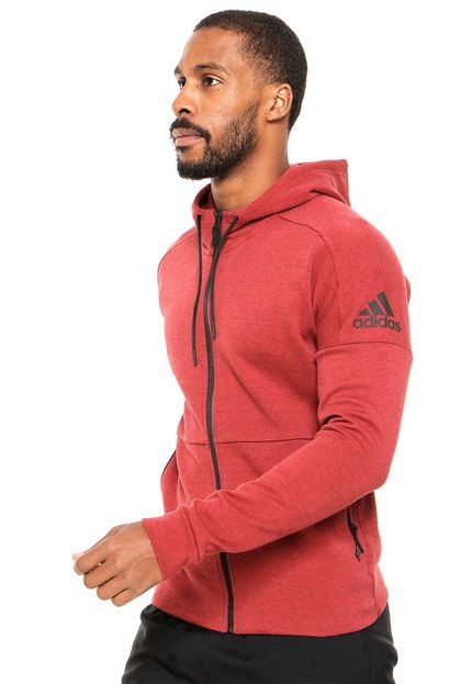 Moletom Aberto adidas Hood Vermelho - Marca adidas Performance