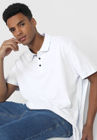 Camisa Polo John John Reta Logo Branca - Compre Agora